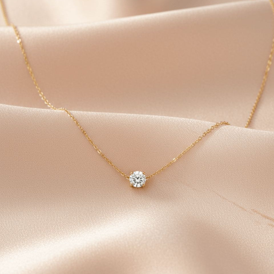 Dainty Solitaire Necklace